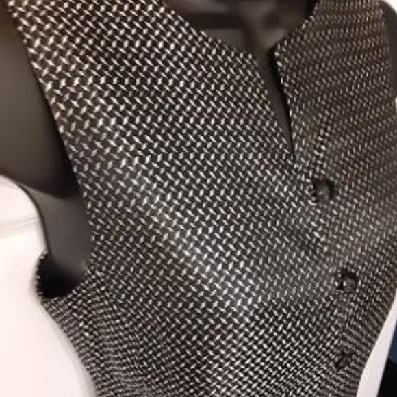 Petite Sophisticate Black with Gold and White Vest - Picture 4 of 8